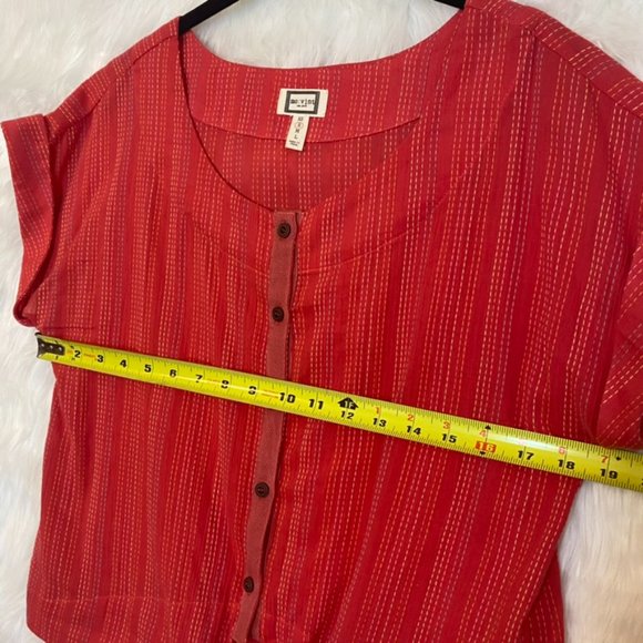 Anthropologie Mo:Vint Dani Shirt Front-Tie Button Up Blouse Small - Picture 8 of 12